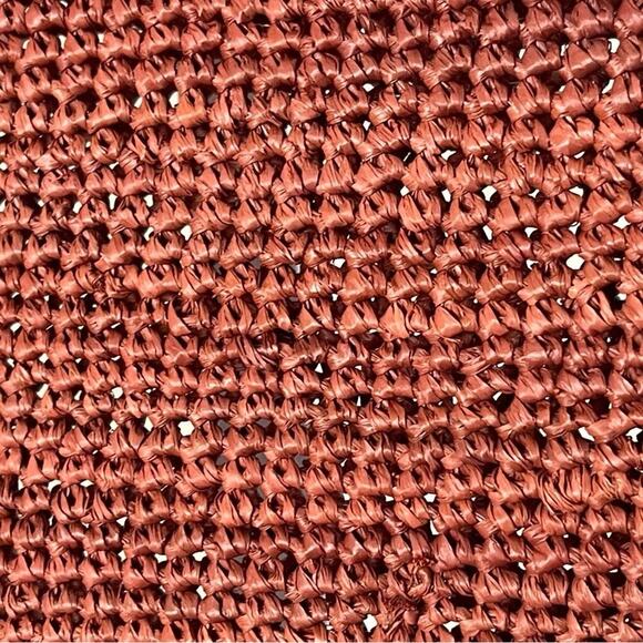 Helen Kaminski Rusty Brown Satchel Woven Raffia & Leather handles, OS - Picture 3 of 5